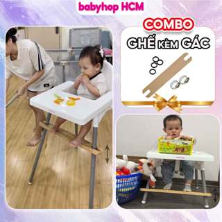 Ghế ăn dặm,bàn ăn cho bé Babyhop KÈM GÁC CHÂN, ĐỆM LÓT, cho bé tập ngồi, điều chỉnh 2 nấc