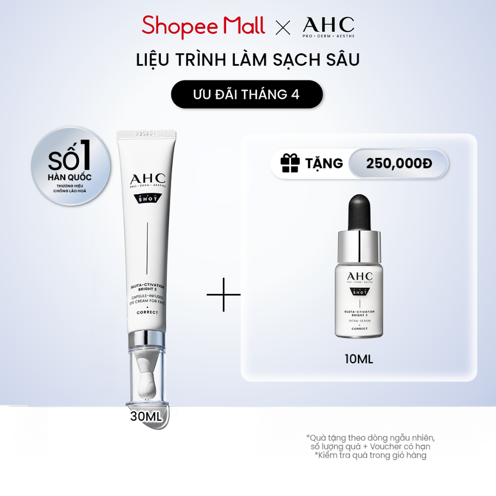 Kem mắt cho mặt mờ nám sáng da PROSHOT GLUTA-CTIVATION BRIGHT 3 AHC 30ML | BigBuy360 - bigbuy360.vn