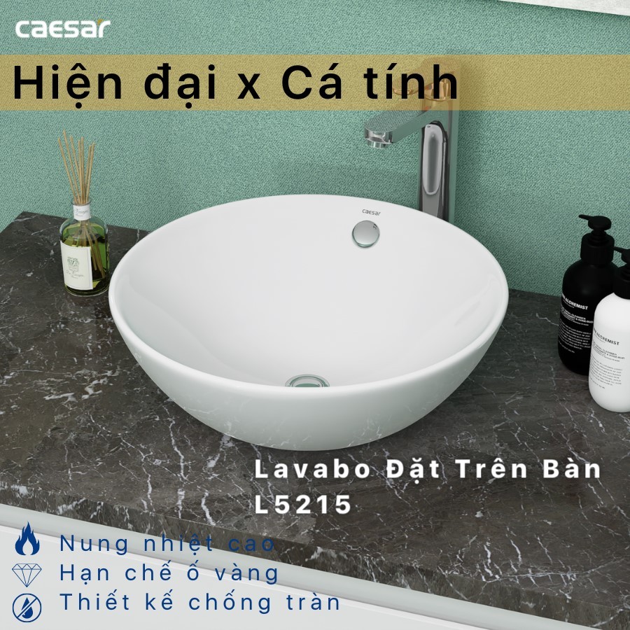Chậu Rửa Lavabo Đặt Trên Bàn L5215 - CAESAR (Hàng Chính Hãng)