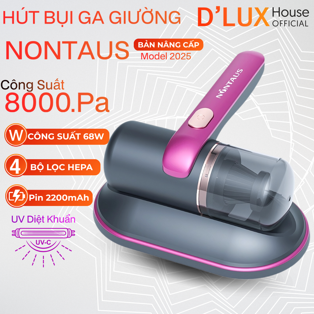 Máy Hút Bụi Giường Nệm Nontaus Có Tia UV Diệt Khuẩn, Lực Hút 10000Pa Chính Hãng 2024 TEWI