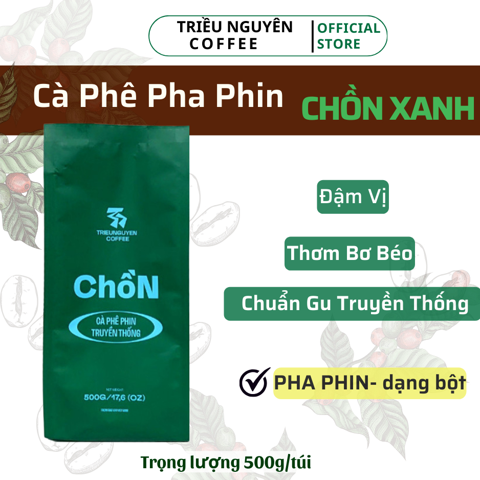 Cà Phê Chồn Xanh Cafe Pha Phin Truyền Thống, Cafe Chồn Thượng Hạng Tây Nguyên [Gói 500g]