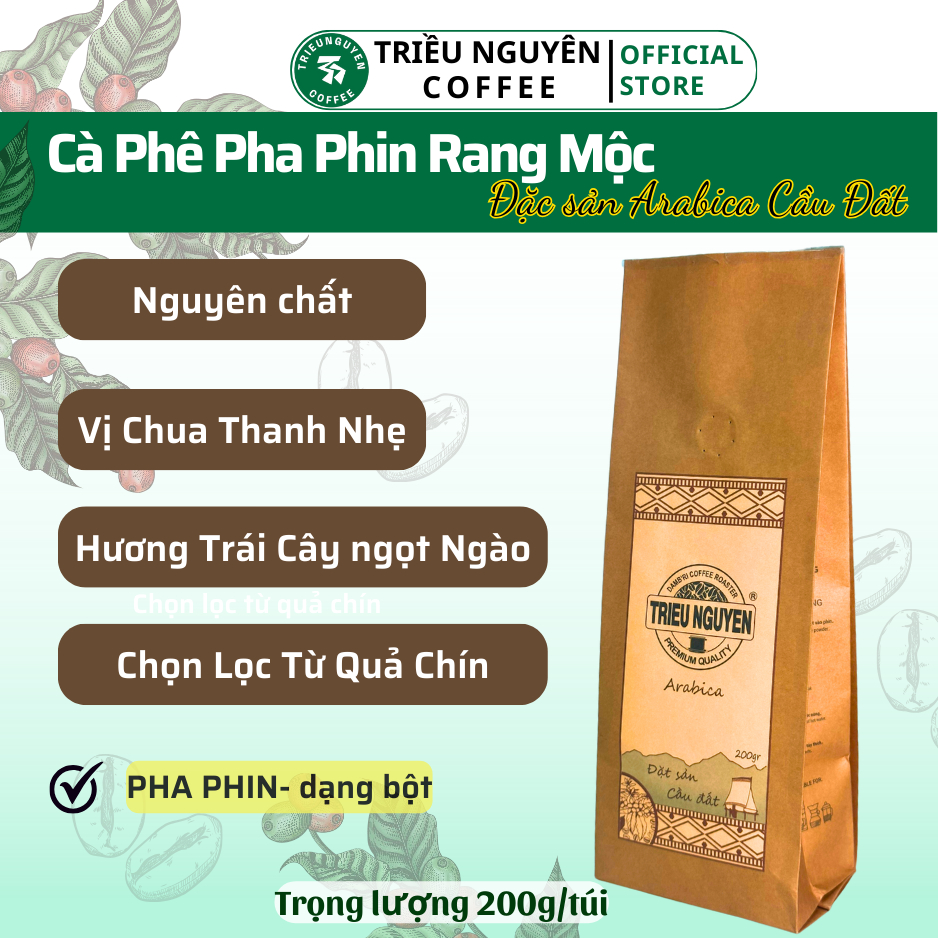 Cà Phê Arabica Đặc Sản Cầu Đất 200g cafe Specialty Arabica Triều Nguyên coffee Nguyên Chất  Chua Tha