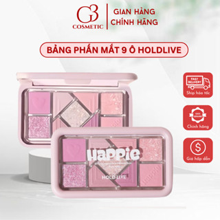 Bảng phấn mắt HOLD LIVE 9 Ô Happie trái tim HL630, phấn mắt nhũ lì trang điểm mắt xinh xắn bền màu Eyeshadow G3COSMETICS