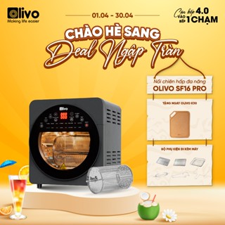 Nồi Chiên Không Dầu OLIVO AF150 2500W 15L, Cửa Kính Hiện Đại, Bộ Phụ Kiện Đa Dạng Inox An Toàn