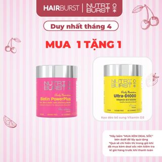 Kẹo dẻo Nutriburst bổ sung Biotin hỗ trợ mọc tóc và móng hương vị dâu