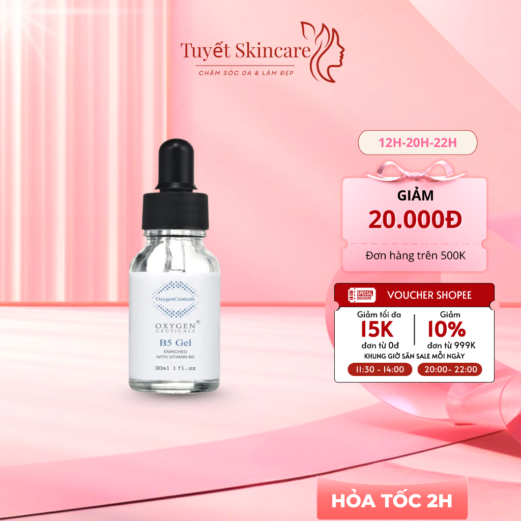 B5 Gel Oxygen Ceuticals Serum Phục Hồi Tái Tạo Cải Thiện Độ Đàn Hồi Và Dưỡng Da Sáng Khỏe 60ml