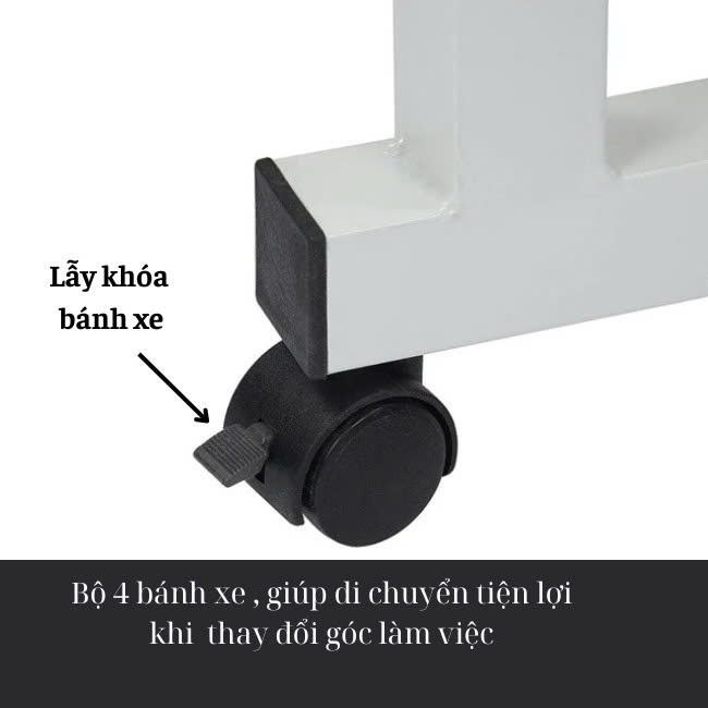 Bàn nâng hạ chiều cao, bàn học có kệ sách R0208 , bàn để laptop cạnh giường , có bánh xe di chuyển | BigBuy360 - bigbuy360.vn