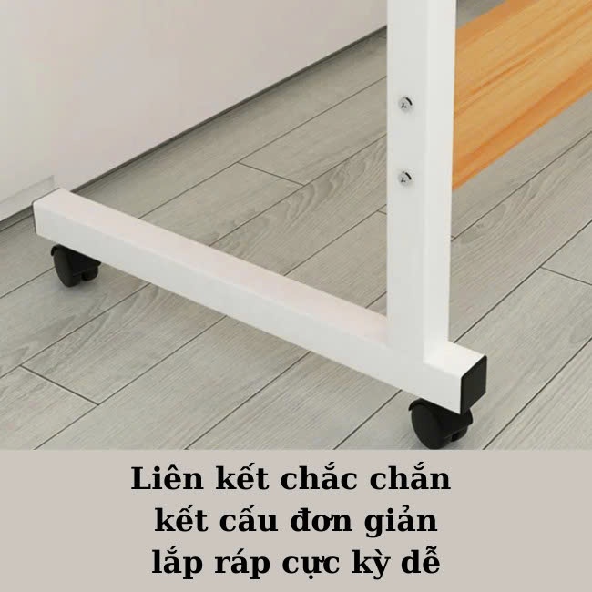 Bàn nâng hạ chiều cao, bàn học có kệ sách R0208 , bàn để laptop cạnh giường , có bánh xe di chuyển | BigBuy360 - bigbuy360.vn