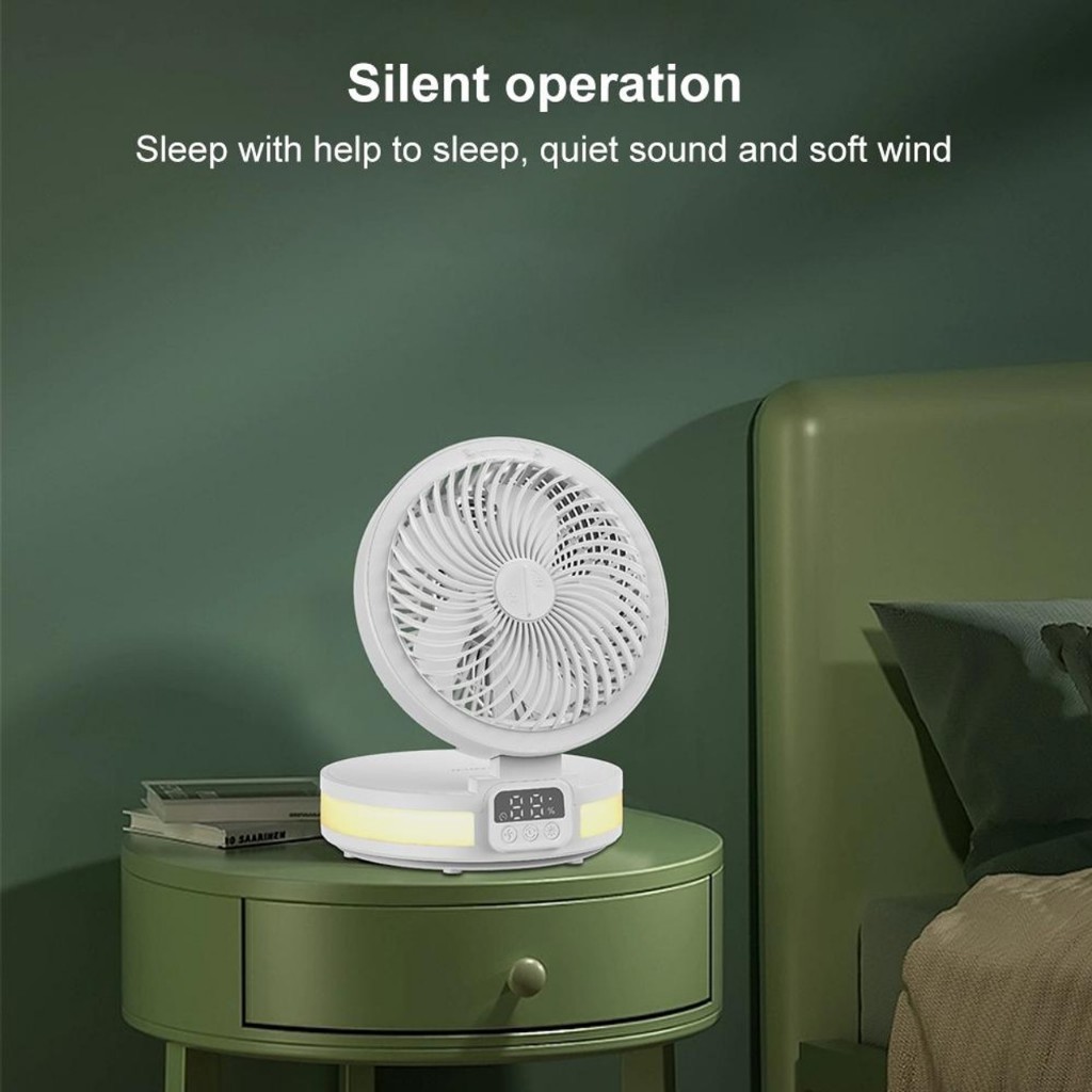 QUẠT ĐỂ BÀN 3in1 Gập Gọn WIWU CARTER CIRCULATING FAN FS05 Xông Tinh Dầu Đèn Ngủ Màn Hình LCD