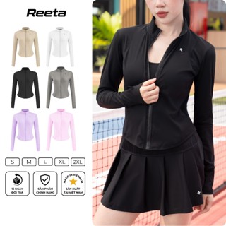 Áo khoác croptop thể thao nữ REETA dài tay chất vải cao cấp mềm mịn co giãn tôn dáng- A3037