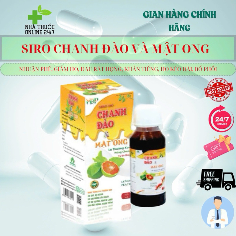 ✅[ CHÍNH HÃNG ] Siro Chanh Đào Mật Ong - Ho (Chai 100ml)