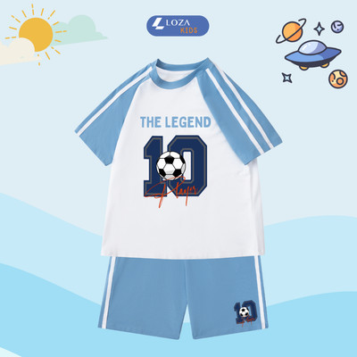 Đồ bộ bé trai phối viền số 10 - Quần áo cho bé chất liệu thun cotton - Loza Kids BF253