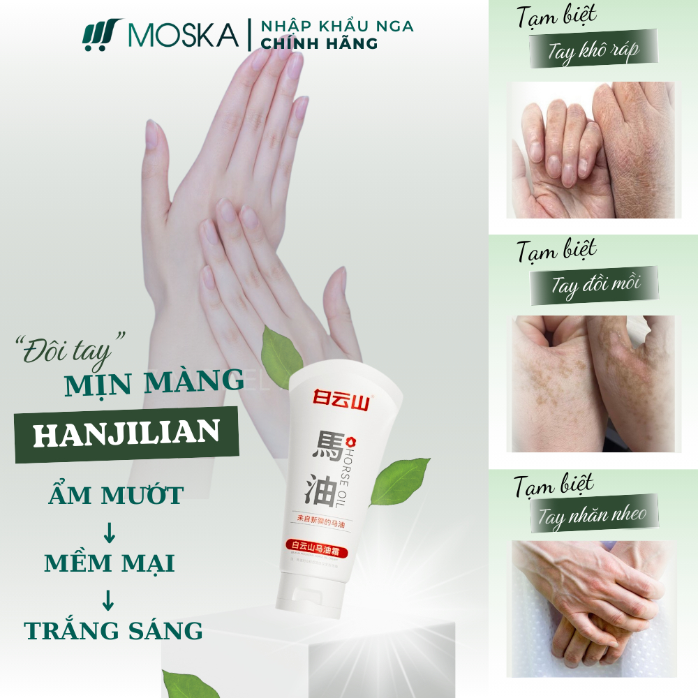 Kem Dưỡng Ẩm Da Tay HANJILIAN 80G - Da Tay Mềm Mịn, Dưỡng Bong Tróc, Giảm Nứt Nẻ, Dưỡng Trắng, Chống Lão Hóa | MOSKA