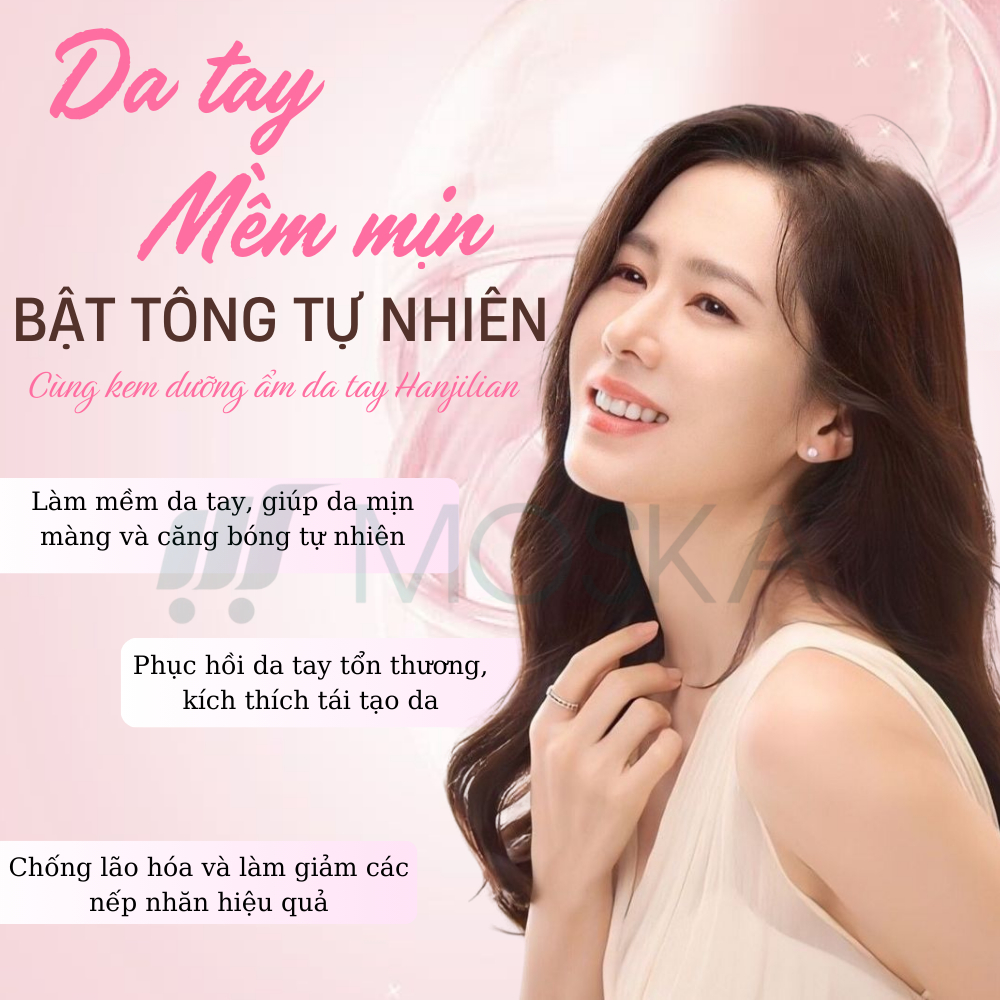 Kem Dưỡng Ẩm Da Tay HANJILIAN 80G - Da Tay Mềm Mịn, Dưỡng Bong Tróc, Giảm Nứt Nẻ, Dưỡng Trắng, Chống Lão Hóa | MOSKA