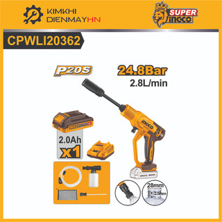  Máy rửa xe dùng pin áp lực cao INGCO CPWLI20362 Thân máy CPWLI2036 