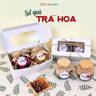  Set 2 Lọ Trà Hoa Khô Trà Hoa Hồng Hoa Nhài Thảo Mộc Sấy Lạnh Quà Tặng Sức Khỏe 