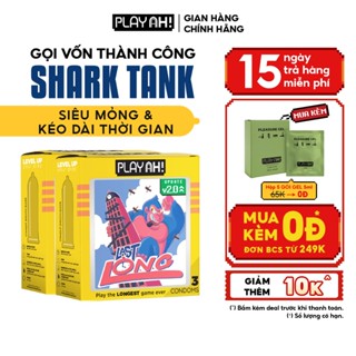 Combo 2 hộp/3 hộp Bao Cao Su PlayAh Last Long Siêu Mỏng Kéo Dài Thời Gian Hộp 3 bao size 52mm
