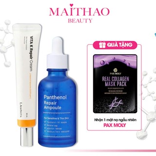  Combo Kem Dưỡng Ẩm Phục Hồi Da LaBonita Vita K + Panthenol Repair Ampoule 50ml Tặng Mặt Nạ Pax Moly 