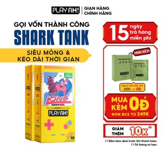 Combo 2 hộp/3 hộp Bao Cao Su PlayAh Last Long Siêu Mỏng Kéo Dài Thời Gian Hộp 10 bao size 52mm