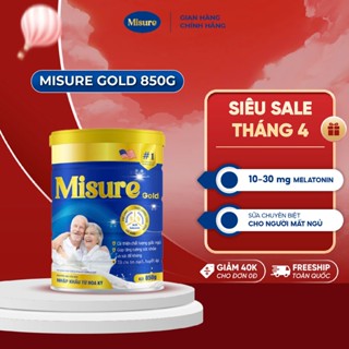 Sữa bột ngủ ngon người lớn MISURE 850G, sữa non cho người già, chứa melatonin cải thiện giấc ngủ, tốt cho tiểu đường