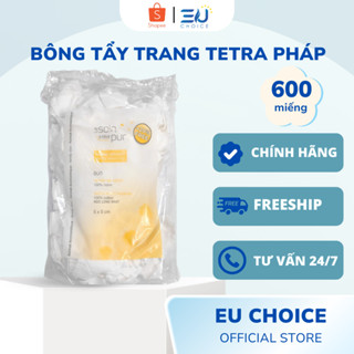 Bông Tẩy Trang Pháp TETRA Cotton 600 Miếng, Bông Tẩy Trang ISANA - EBELIN Đức 140 Miếng Cotton Mềm