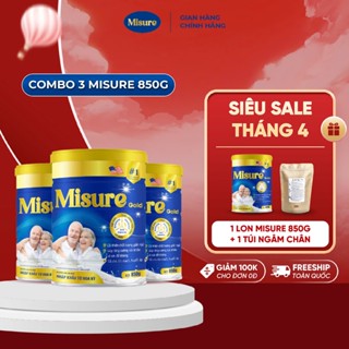 Combo 3 tặng 1 hộp sữa non ngủ ngon Misure 850g, sữa bột cho người già cải thiện giấc ngủ,tốt cho tim mạch và tiểu đường