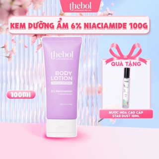 Kem dưỡng trắng da cơ thể Thebol dưỡng ẩm bật tone da tức thì 6%Niacinamide + Alpha-Arbutin 100g + Tặng nước hoa 10ml