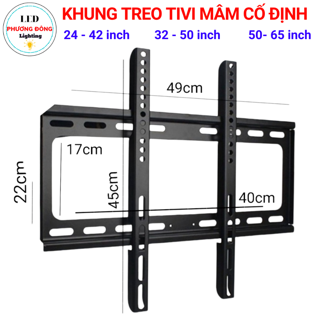 GIÁ TREO (KHUNG TREO) TIVI CỐ ĐỊNH (SÁT TƯỜNG) TỪ 24 - 65 INCH