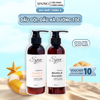 Bộ Dầu Gội & Xả Chăm Sóc Tóc Óng Mượt Biotin Thực Vật SPAPRO 180ml/500ml/1000ml