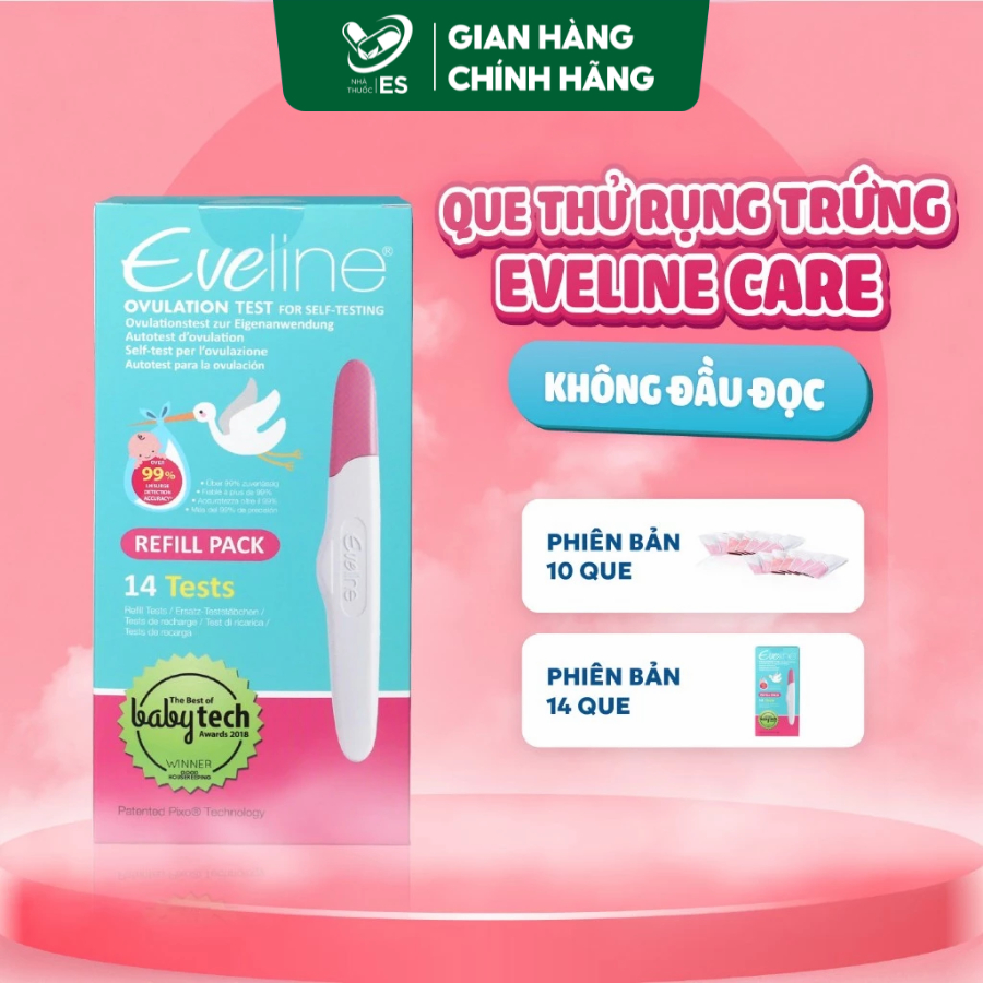  Bộ 10 &14 Que Thử Rụng Trứng Điện Tử Eveline Care - Không Kèm Đầu Đọc 