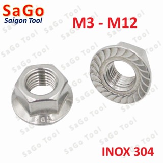Đai ốc liền long đền INOX 304 - Tán liền long đền Tán Hở M3 M4 M5 M6 M8 M10 M12