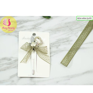 Ruy băng ren Hàn Quốc dùng làm phụ kiện tóc, phụ kiện may mặc