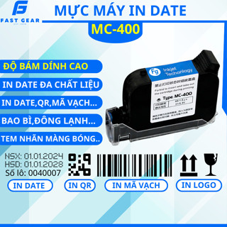  Mực Máy In Date Cầm Tay MC 400 45ml - Hàng Chính Hãng Độ Bám Dính Cao  In trữ đông  Sắc Nét Khô Nhanh  Mới 100%  