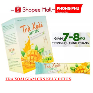 [ Giá Sỉ ] Trà xoài giảm cân Kelly Detox cải tiến mẫu mới (12g/h) tặng kèm vitamin