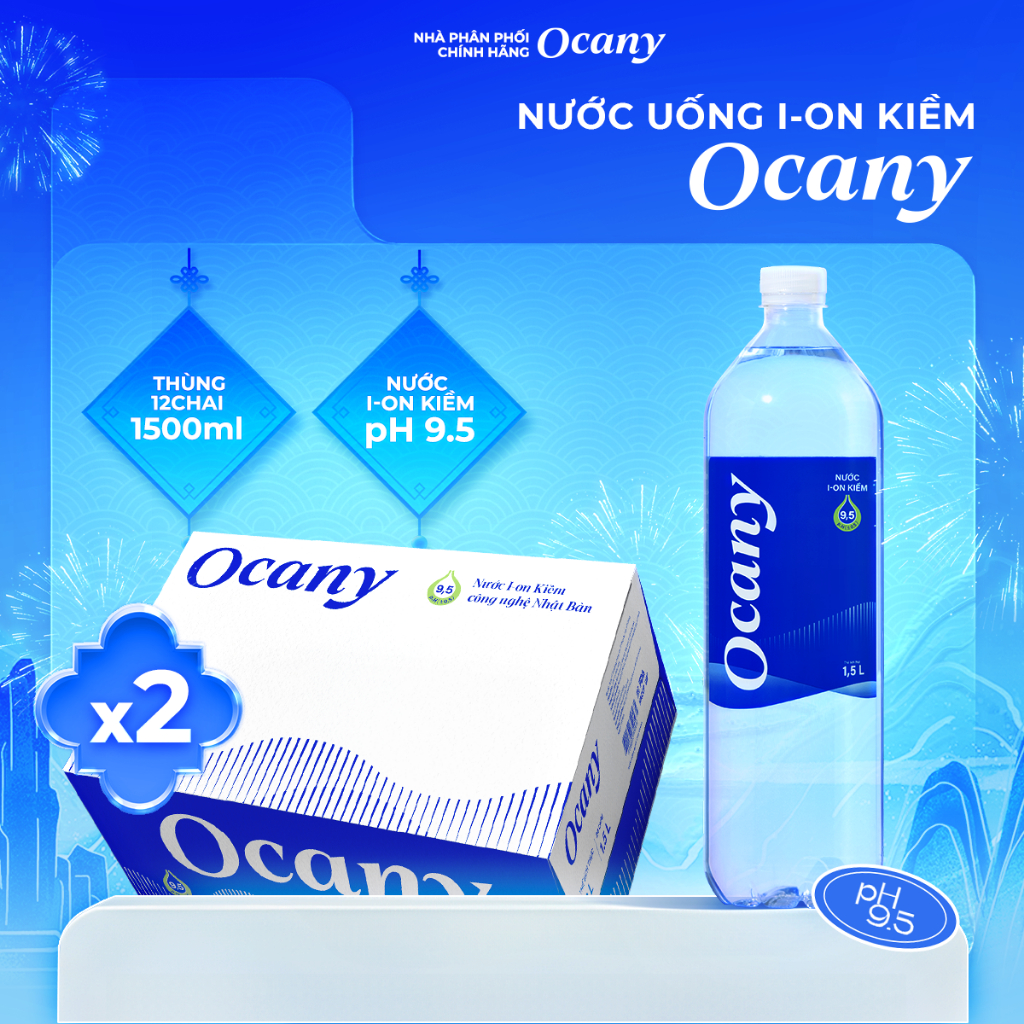 Combo 2 Thùng 24 chai Nước kiềm sạch Ocany 1500ml