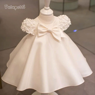 Đầm váy công chúa cho bé gái Tutupetti tay kết hoa bồng bềnh đính nơ đáng yêu