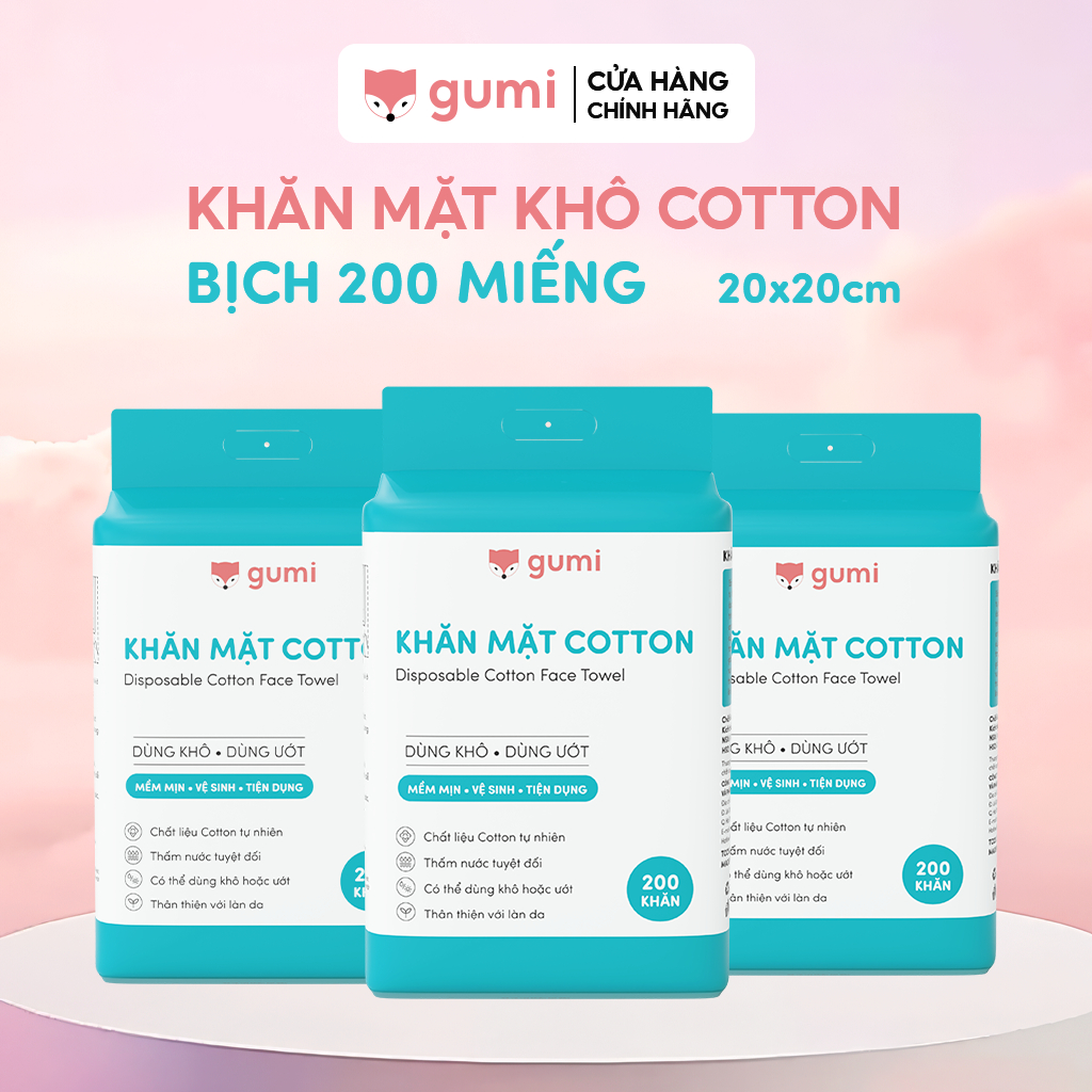 BỊCH KHĂN MẶT KHÔ COTTON GUMI TREO TƯỜNG TIỆN LỢI DÀY DẶN MỀM MẠI VÀ THOẢI MÁI