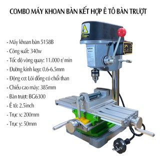 Máy Khoan Bàn Mini 150W 5158B - Điều Chỉnh Tốc Độ Vô Cấp 0-7000 Vòng/Phút, Khoan Chính Xác