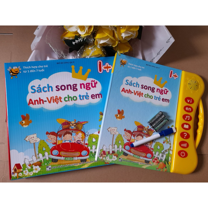 Đồ chơi Bảng Nói Điện Tử Song NgữAnh-Việt Thanh Nga bản nâng cấp cho trẻ từ 1-7 tuổi. Đồ chơi thông 
