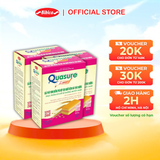 Combo 3 Hộp Bánh Bông Lan Quasure Light Cốm Bibica 126g - Thực phẩm cho người ăn kiêng, tiểu đường