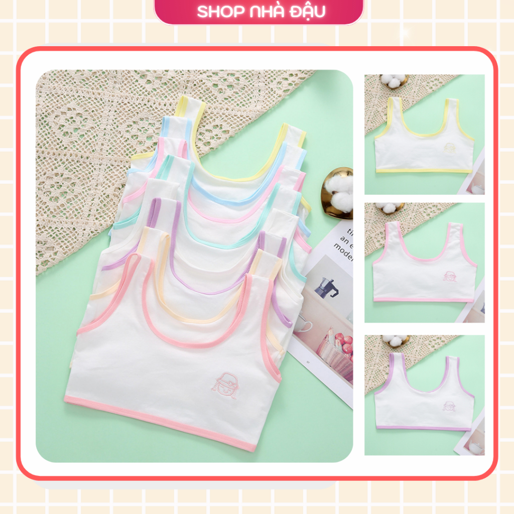 Áo lá học sinh cấp 2 cấp 1 chất cotton thoáng mát , áo lót nữ học sinh tuổi dậy thì phom rộng thoải 