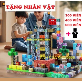Combo 500 Khối Nam Châm minecraft Từ Tính 2cm 2.5cm Đa Màu Sắc (TẶNG NHÂN VẬT) Đồ Chơi Lắp Ráp Khối Xây Dựng Cho Bé