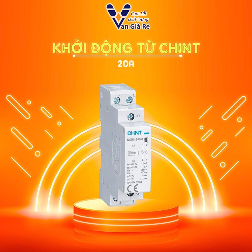 Khởi động từ 1 pha (Contactor) 20a ChiNT NCH8-20/20