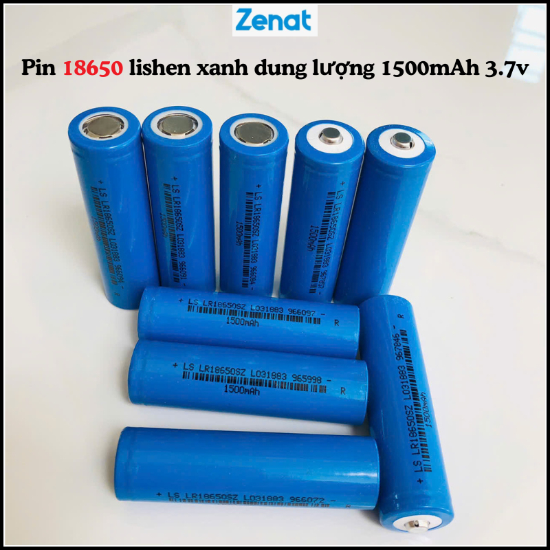  Pin 18650 Lishen Xanh 1500mAh 3.7V Xả 5c Mới 100% Độ Bền Cao Chuyên Dùng Cho Chế Tạo Sạc Dự Phòng Đèn Pin Tông Đơ 