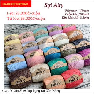 Sợi Airy móc nón mũ, túi xách - Sợi cọ Việt Nam