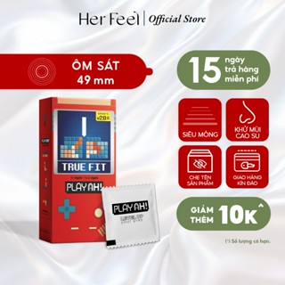 Bao Cao Su PlayAh True Fit Ôm Sát Hộp 10 size 49mm, vừa vặn, size nhỏ