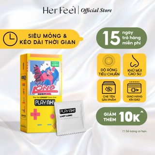 Bao Cao Su PlayAh Last Long Siêu Mỏng, Kéo Dài Thời Gian Quan Hệ Hộp 10 size 52mm