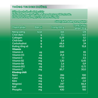 Sữa Bột Anlene Hương Vani 800g