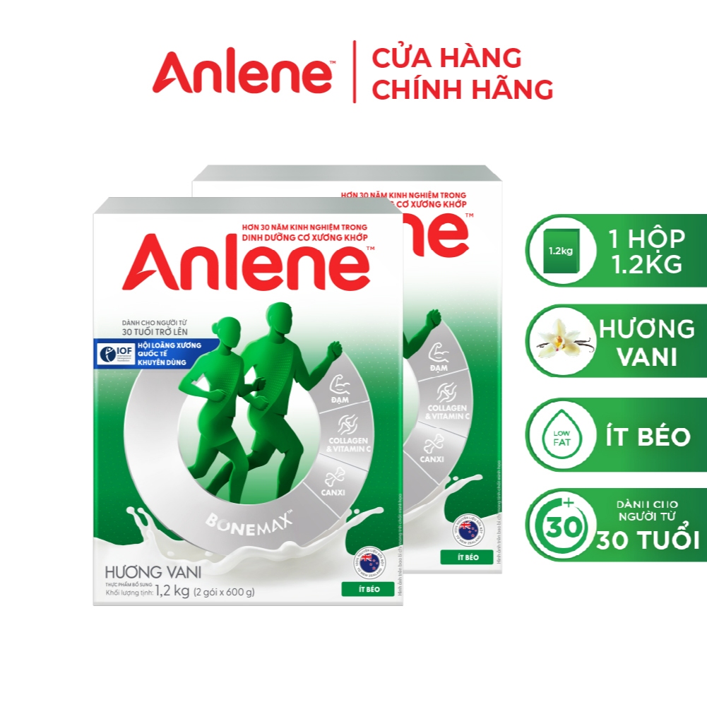 Combo 2 hộp Sữa Bột Anlene Hương Vani 1.2kg | BigBuy360 - bigbuy360.vn
