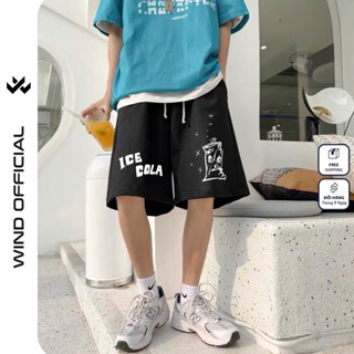 Quần short thun nam nữ WIND unisex ICE ống rộng đùi lửng ngố thời trang mặc nhà